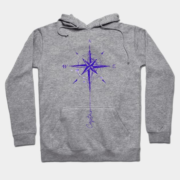 Captain Compass rose Hoodie by BelfastBoatCo